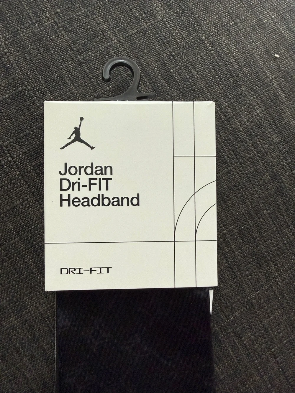Jordan Black/Gray Patterned Dri-FIT Headband with Jumpman Logo